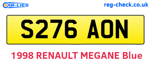 S276AON are the vehicle registration plates.