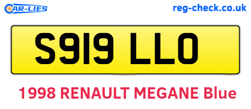 S919LLO are the vehicle registration plates.