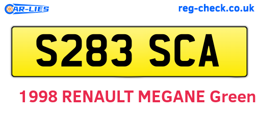 S283SCA are the vehicle registration plates.