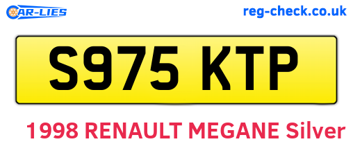 S975KTP are the vehicle registration plates.