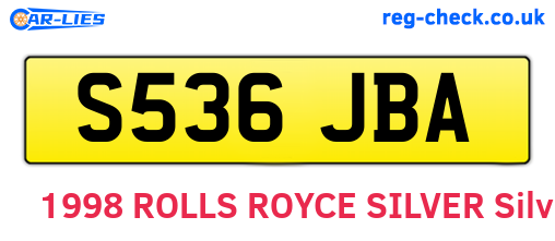 S536JBA are the vehicle registration plates.