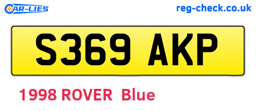 S369AKP are the vehicle registration plates.