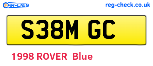 S38MGC are the vehicle registration plates.