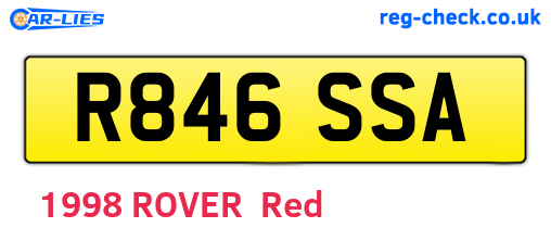 R846SSA are the vehicle registration plates.