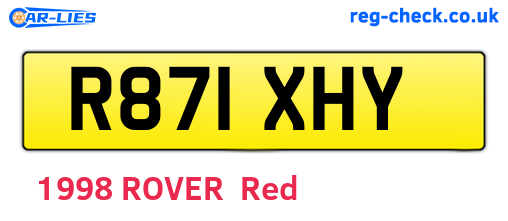 R871XHY are the vehicle registration plates.