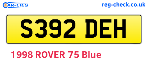 S392DEH are the vehicle registration plates.