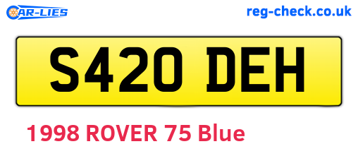 S420DEH are the vehicle registration plates.