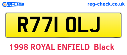 R771OLJ are the vehicle registration plates.