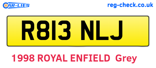 R813NLJ are the vehicle registration plates.