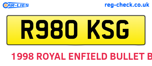 R980KSG are the vehicle registration plates.