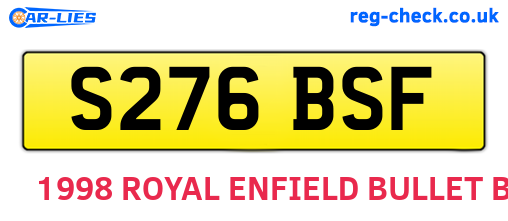 S276BSF are the vehicle registration plates.