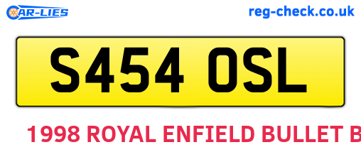 S454OSL are the vehicle registration plates.