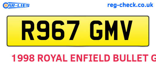 R967GMV are the vehicle registration plates.