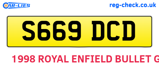 S669DCD are the vehicle registration plates.