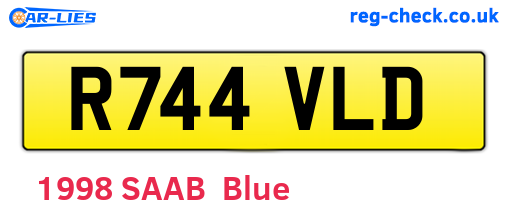 R744VLD are the vehicle registration plates.