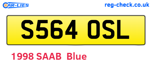 S564OSL are the vehicle registration plates.