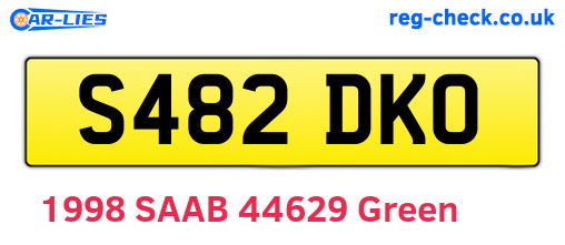 S482DKO are the vehicle registration plates.