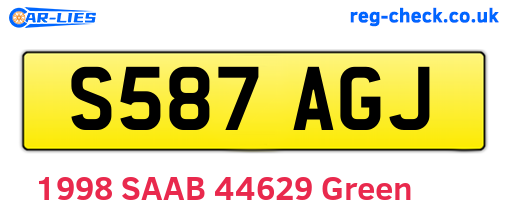 S587AGJ are the vehicle registration plates.