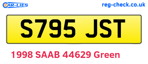 S795JST are the vehicle registration plates.