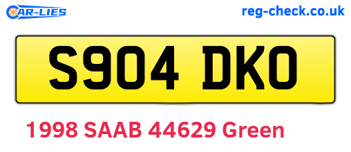 S904DKO are the vehicle registration plates.