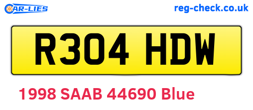 R304HDW are the vehicle registration plates.