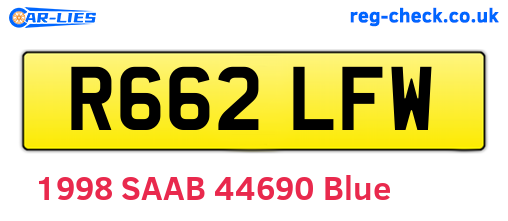 R662LFW are the vehicle registration plates.