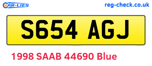 S654AGJ are the vehicle registration plates.