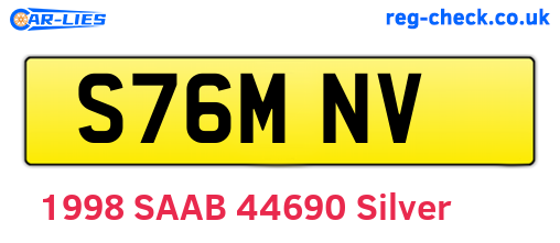 S76MNV are the vehicle registration plates.