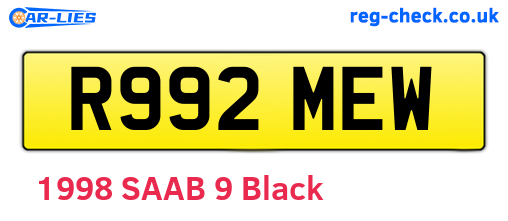 R992MEW are the vehicle registration plates.