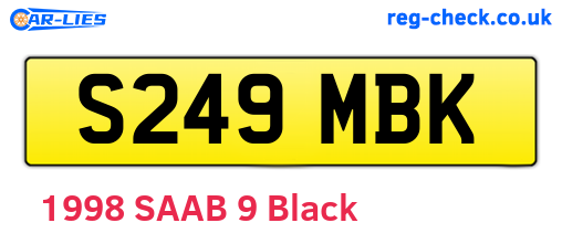 S249MBK are the vehicle registration plates.