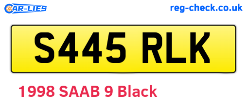 S445RLK are the vehicle registration plates.