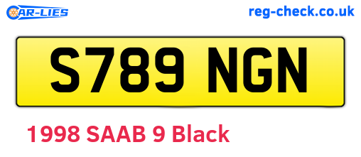 S789NGN are the vehicle registration plates.