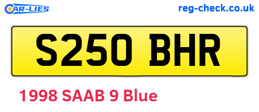 S250BHR are the vehicle registration plates.
