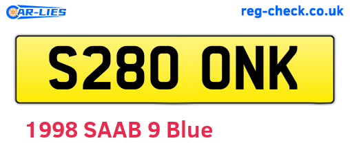 S280ONK are the vehicle registration plates.