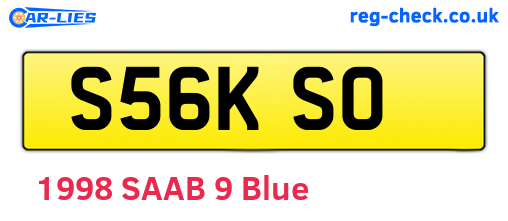 S56KSO are the vehicle registration plates.