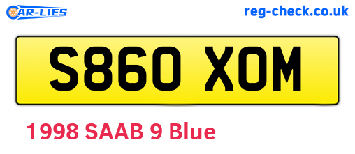 S860XOM are the vehicle registration plates.