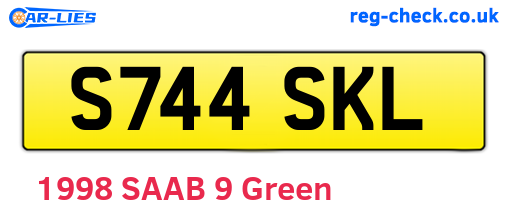 S744SKL are the vehicle registration plates.