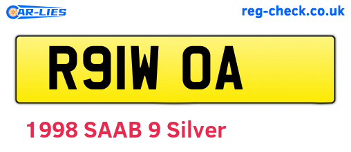 R91WOA are the vehicle registration plates.