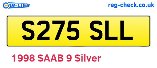 S275SLL are the vehicle registration plates.