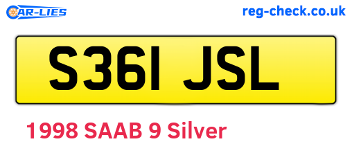 S361JSL are the vehicle registration plates.