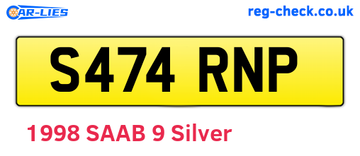 S474RNP are the vehicle registration plates.