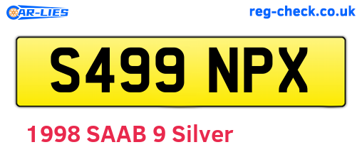 S499NPX are the vehicle registration plates.