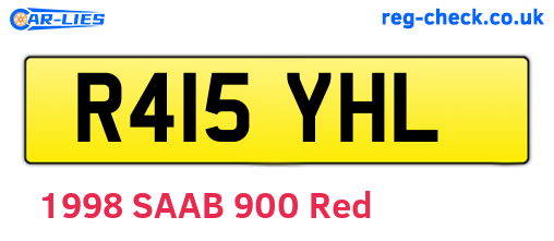 R415YHL are the vehicle registration plates.
