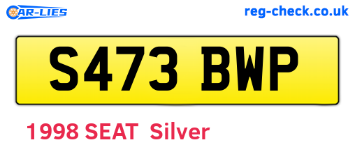 S473BWP are the vehicle registration plates.