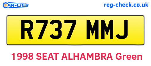 R737MMJ are the vehicle registration plates.