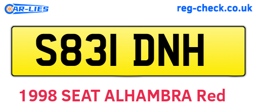 S831DNH are the vehicle registration plates.