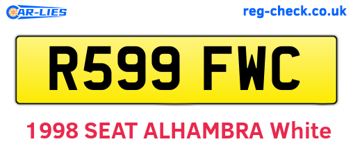 R599FWC are the vehicle registration plates.