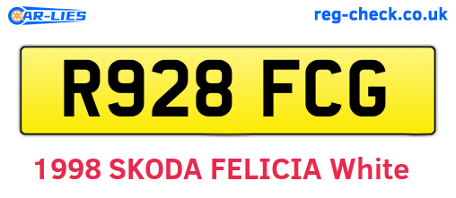 R928FCG are the vehicle registration plates.