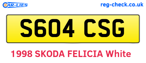 S604CSG are the vehicle registration plates.