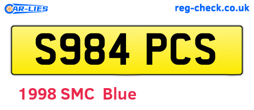 S984PCS are the vehicle registration plates.